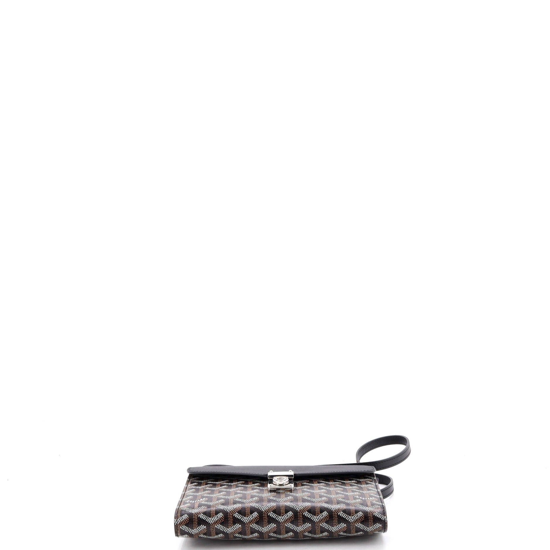 Chypre Wallet on Strap Coated Canvas with Leather, Alternate, color, Black
