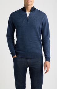 Peter Millar Crown Crafted Ashland Quarter-Zip Merino Wool Sweater