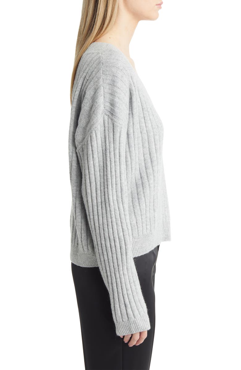 Open Edit V-Neck Rib Sweater, Alternate, color, 