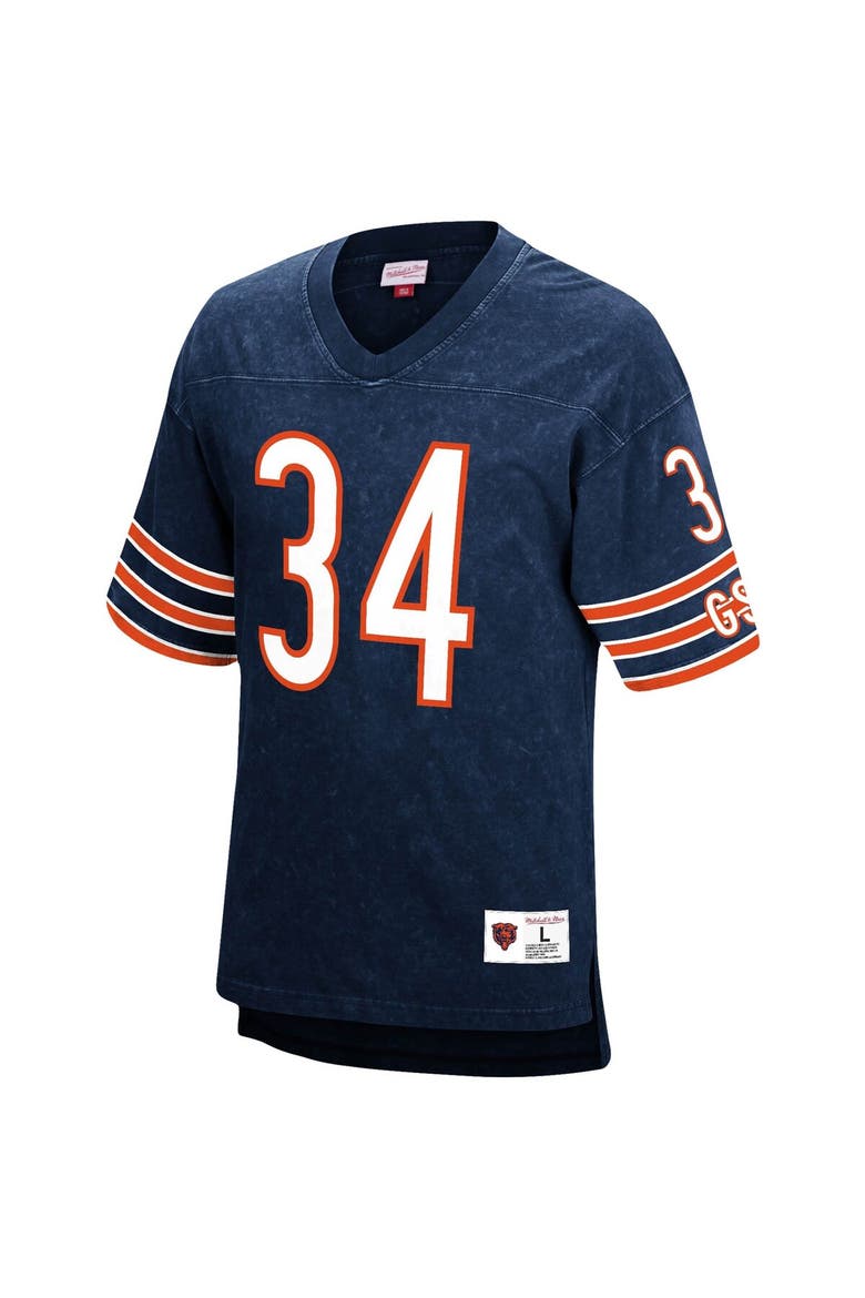 Men's Mitchell & Ness Walter Payton Navy Chicago Bears Retired Player Name & Number Acid Wash Top, Alternate, color, Navy