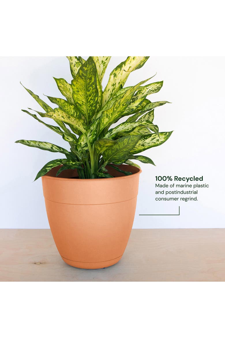 12 Inch Dayton Planter With Saucer Tray, Alternate, color, Orange