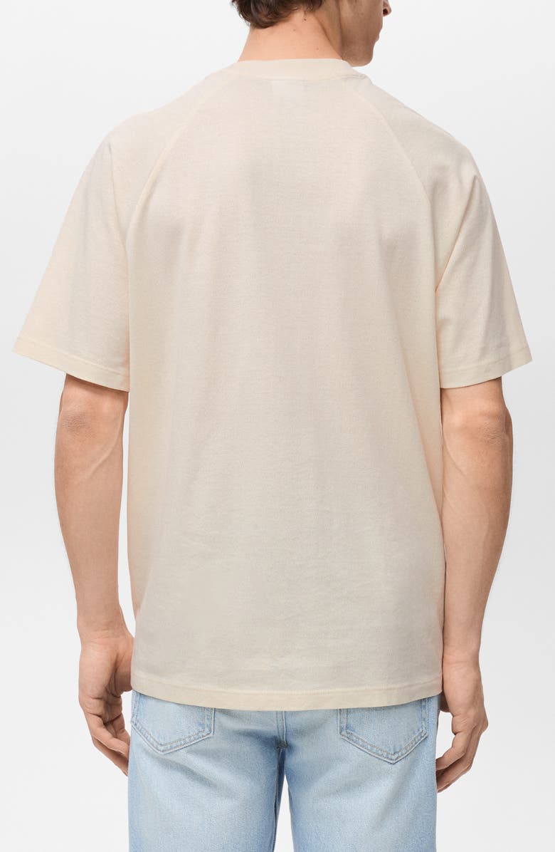 MANGO Relaxed Fit Cotton & Linen Raglan T-Shirt, Alternate, color, Sand