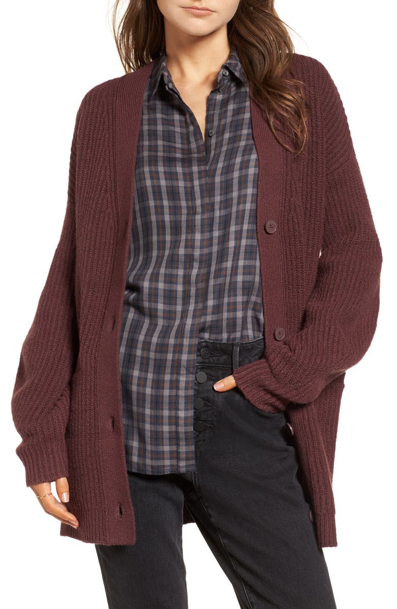 Treasure & Bond Ribbed Cardigan Sweater, Main, color, 