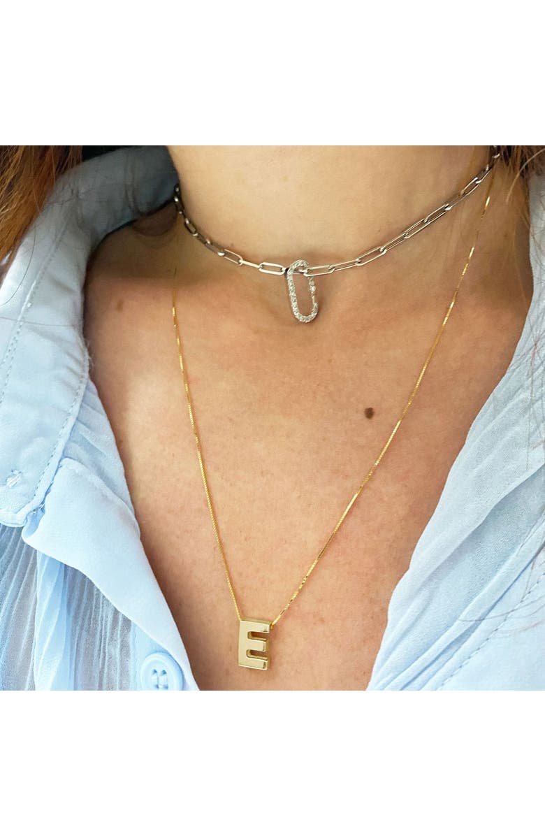 The Lovery Fine Jewelry Large Paperclip Link Chain Necklace, Alternate, color, White Gold