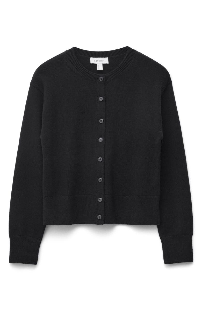 & Other Stories Wool & Cotton Cardigan, Alternate, color, Black