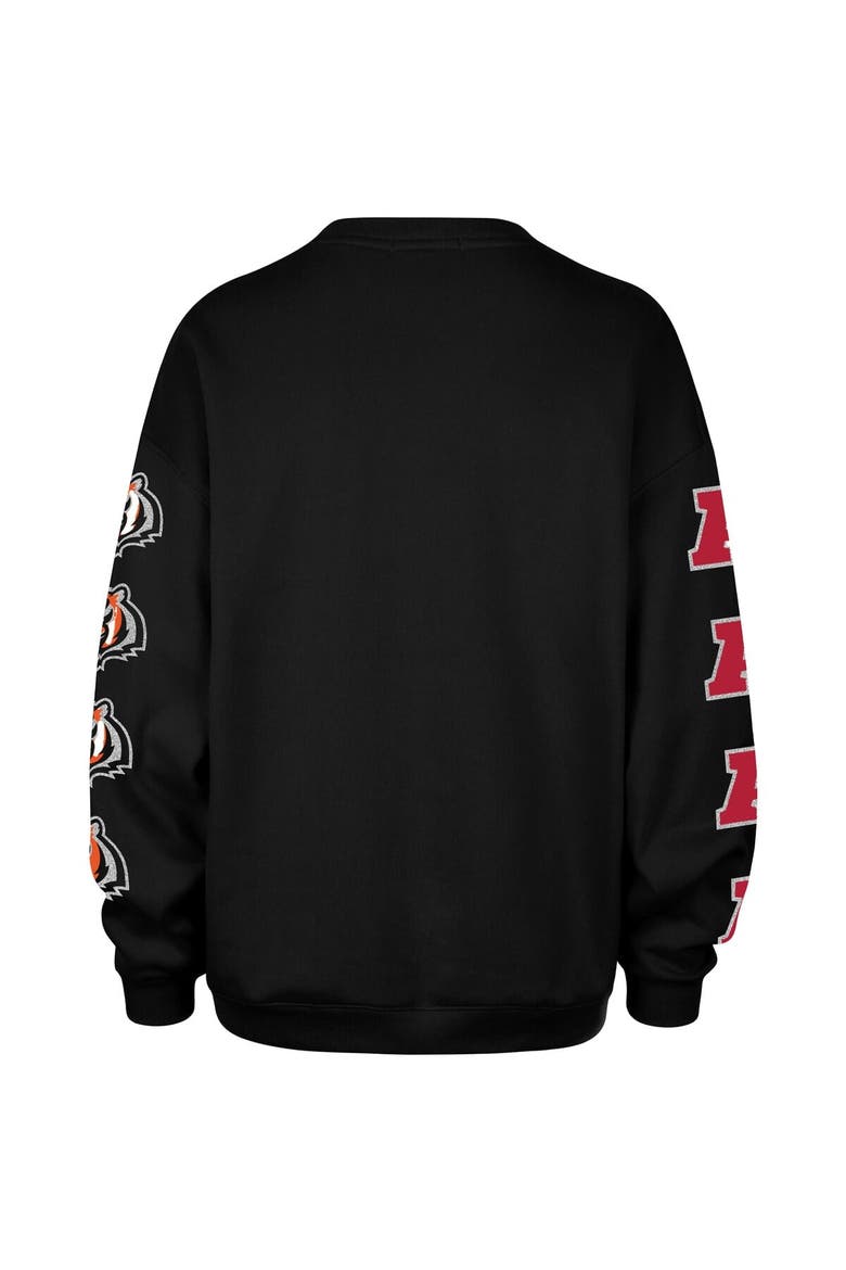Women's '47  Black Cincinnati Bengals Go Big Oversized Pullover Sweatshirt, Alternate, color, Black