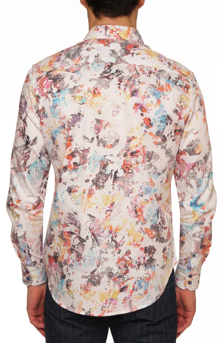 Robert Graham Splash of Color Button-Up Shirt, Alternate, color, Ivory Multi