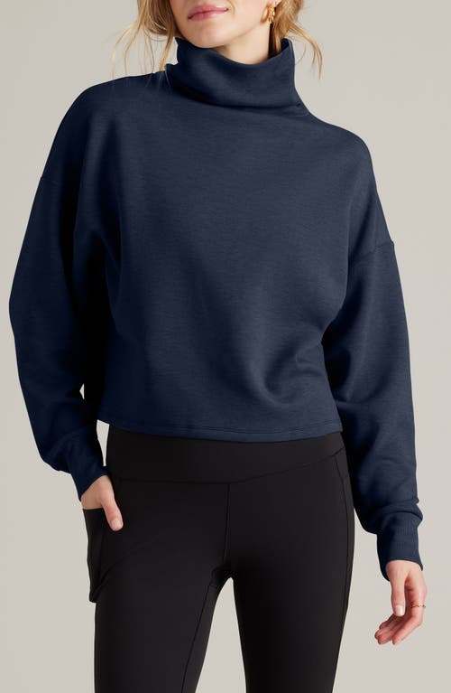 Rhone Dreamglow Mock Neck Sweatshirt In Navy Blue