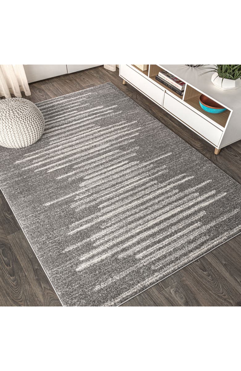 JONATHAN Y Aya Berber Stripe Geometric Area Rug, Alternate, color, Gray/Cream