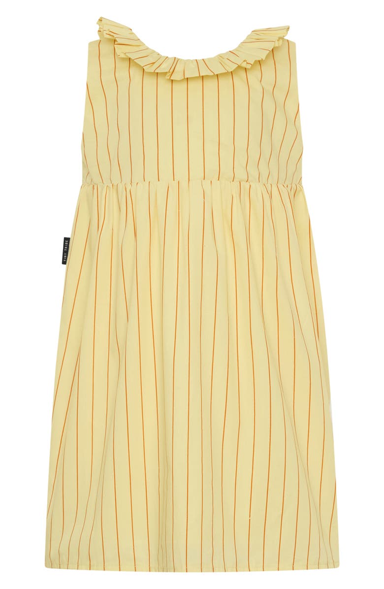 TINY TRIBE Kids' Stripe Sleeveless Cotton Dress, Alternate, color, Yellow
