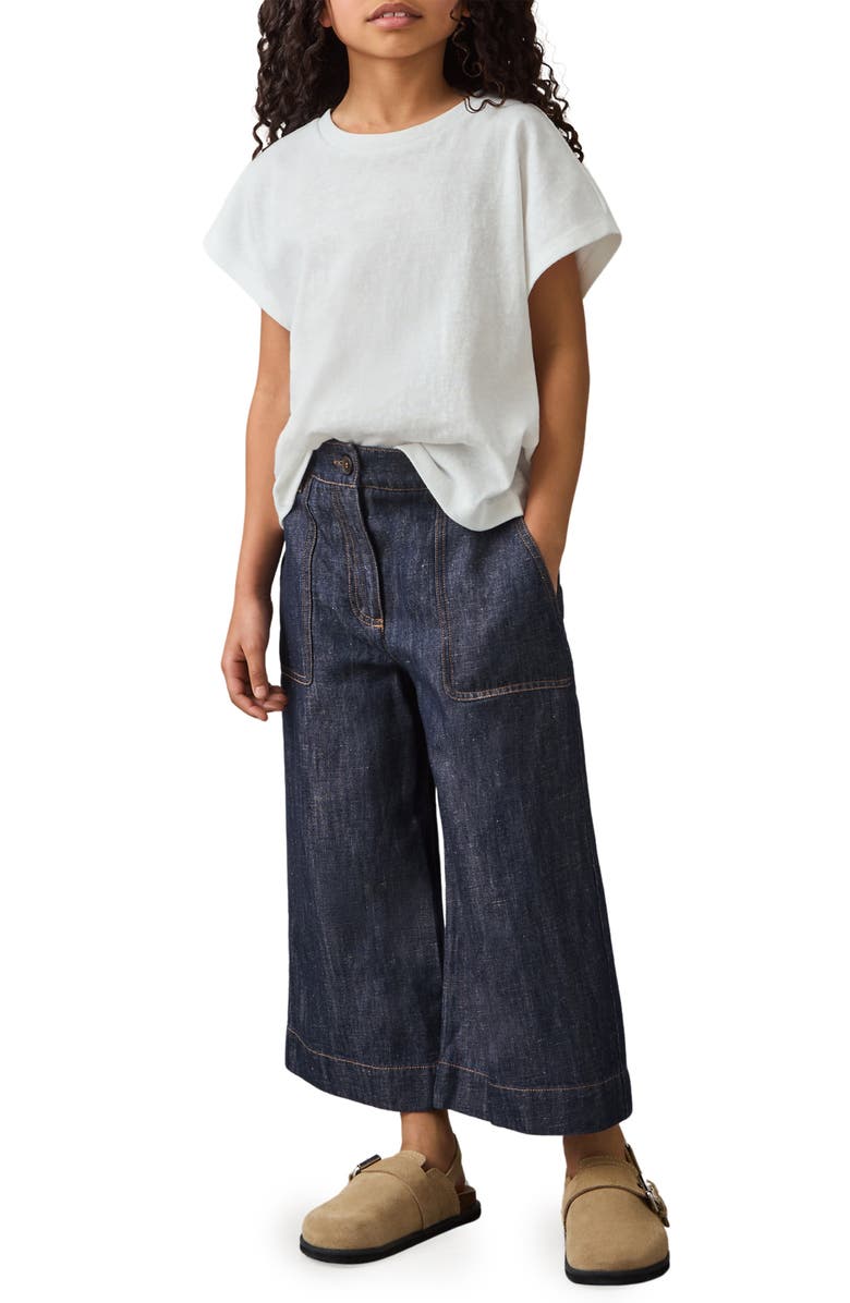 Reiss Kids' Ashby Sr. Wide Leg Jeans, Alternate, color, Indigo