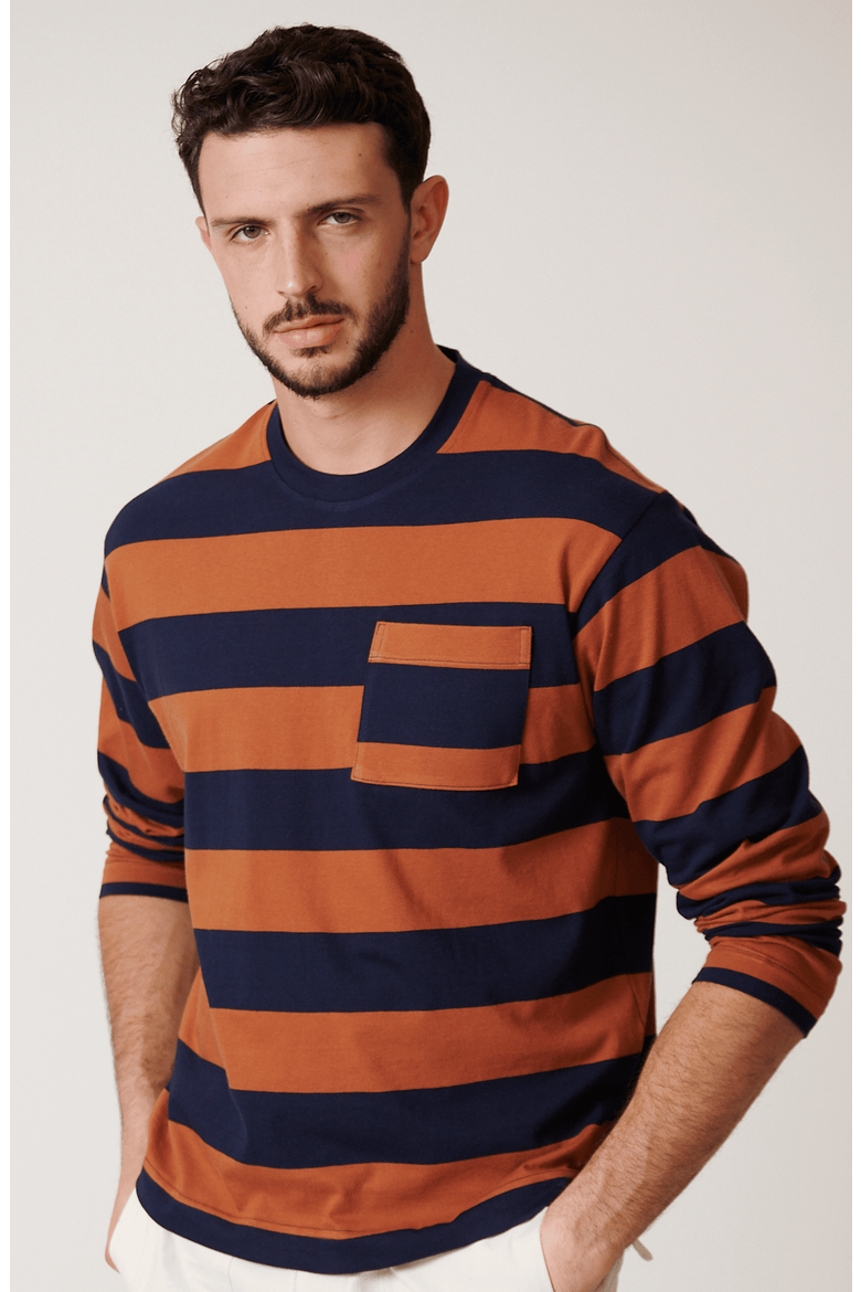 Sienna Long Sleeve Box T, Alternate, color, Sienna