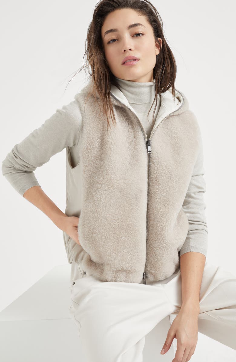 Brunello Cucinelli Hooded sweater vest, Alternate, color, 