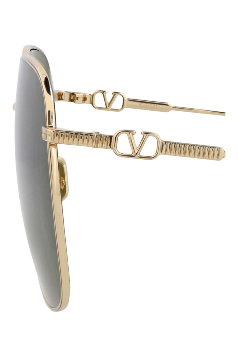 61mm Novelty Aviator Sunglasses, Alternate, color, GOLD GOLD GREEN