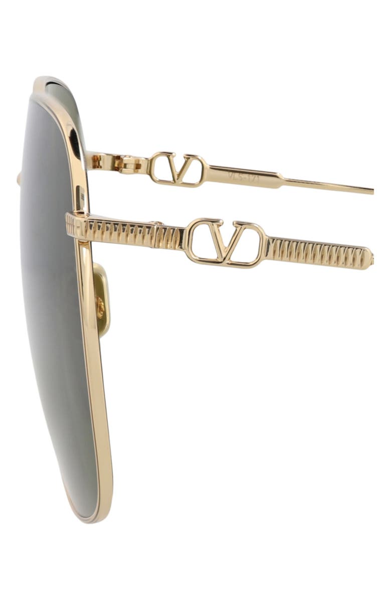 Valentino 61mm Novelty Aviator Sunglasses, Alternate, color, Gold Gold Green