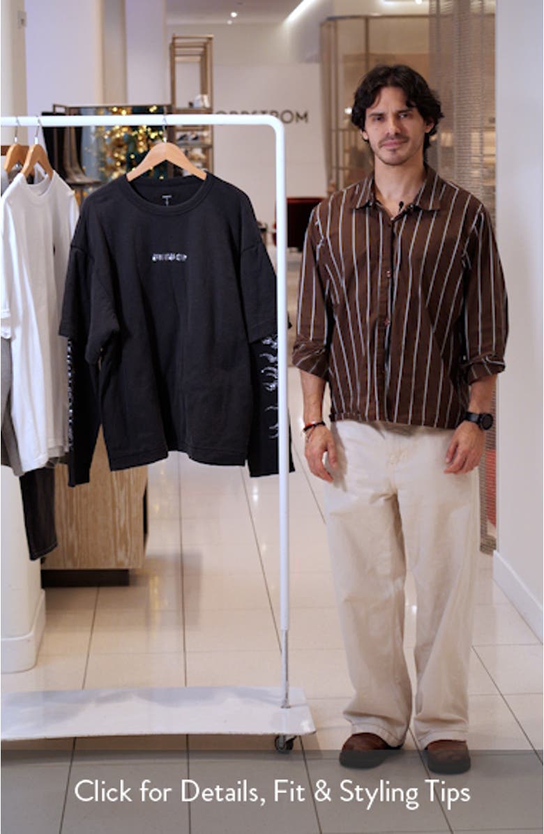 Oversize Sequin Layered Logo Graphic T-Shirt, sales video thumbnail