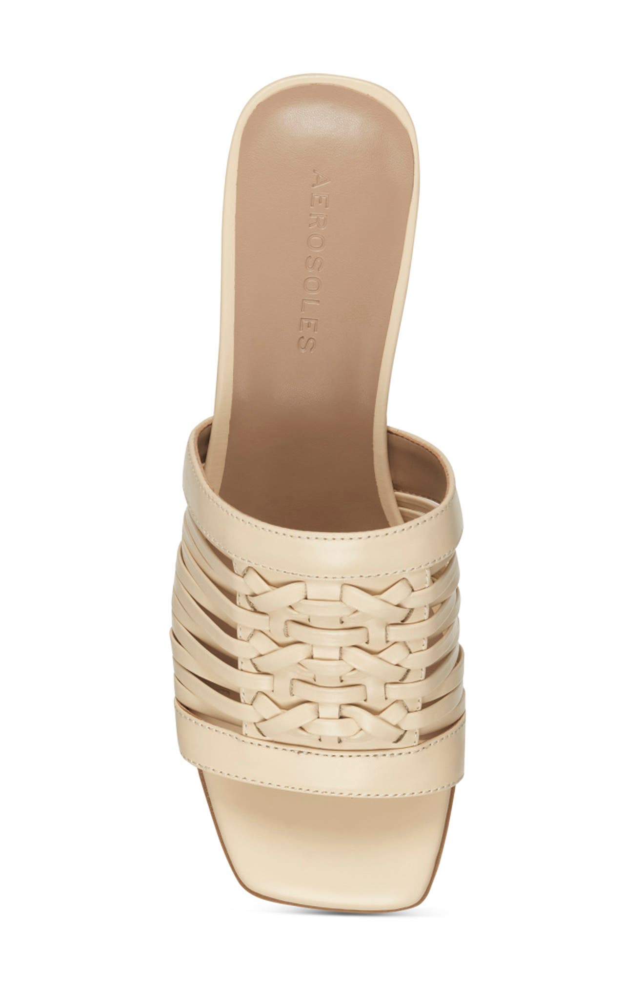 Evette Slide Sandal, Alternate, color, BONE LEATHER