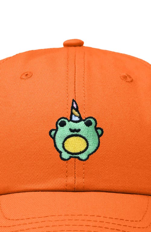 Dalix Froggy Unicorn Embroidered Cap In Orange