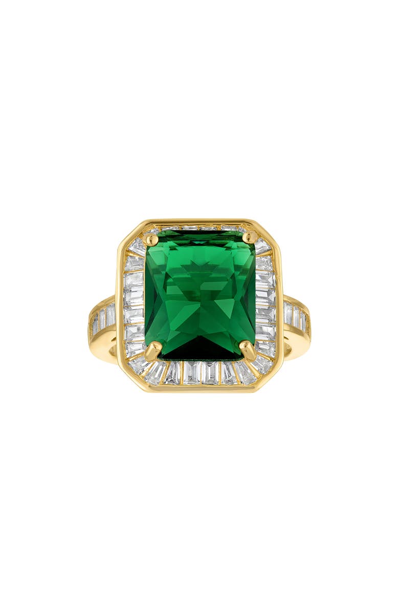 FZN Green Cubic Zirconia Cocktail Ring, Main, color, Green/ Gold