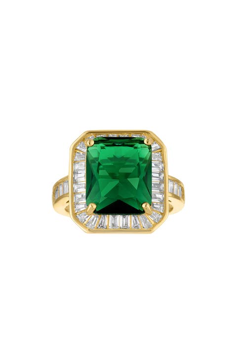 Green Cubic Zirconia Cocktail Ring