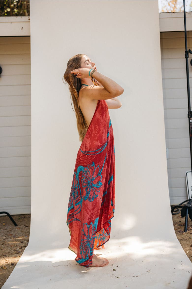 Classic Silk Dress Stardust, Alternate, color, Pink & Blue