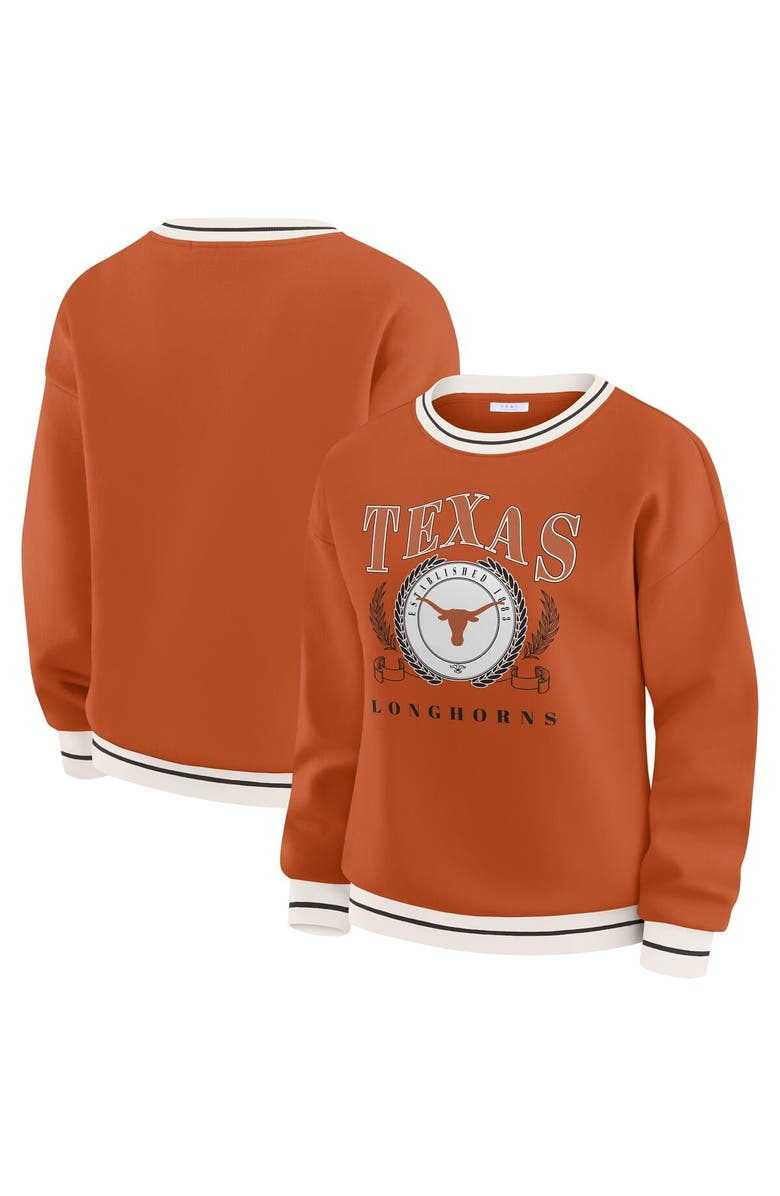 WEAR by Erin Andrews Women's WEAR by Erin Andrews Texas Orange Texas Longhorns Seal Sweatshirt, Main, color, Burnt Orange