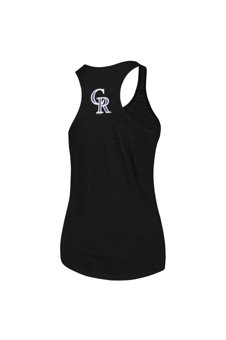 Women's Soft as a Grape Black Colorado Rockies Plus Size Swing for the Fences Racerback Tank Top, Alternate, color, Black