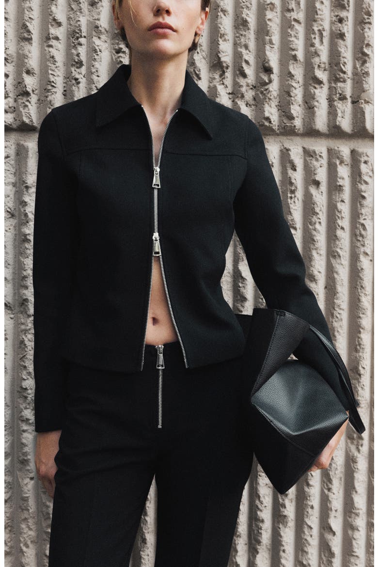 Two-Way Zip Jacket, Alternate, color, BLACK
