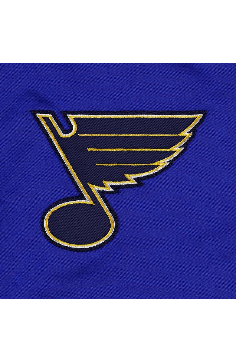 STARTER Men's Starter Blue St. Louis Blues Pick & Roll Satin Full-Snap Varsity Jacket, Alternate, color,