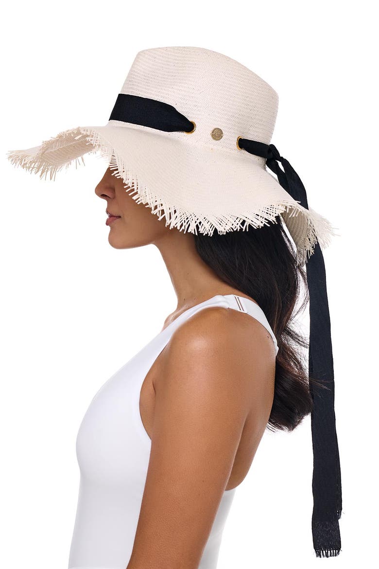 Women's Nassau Shantung Straw Hat, UPF 50+ Sun Protection, Alternate, color, Dark Brown