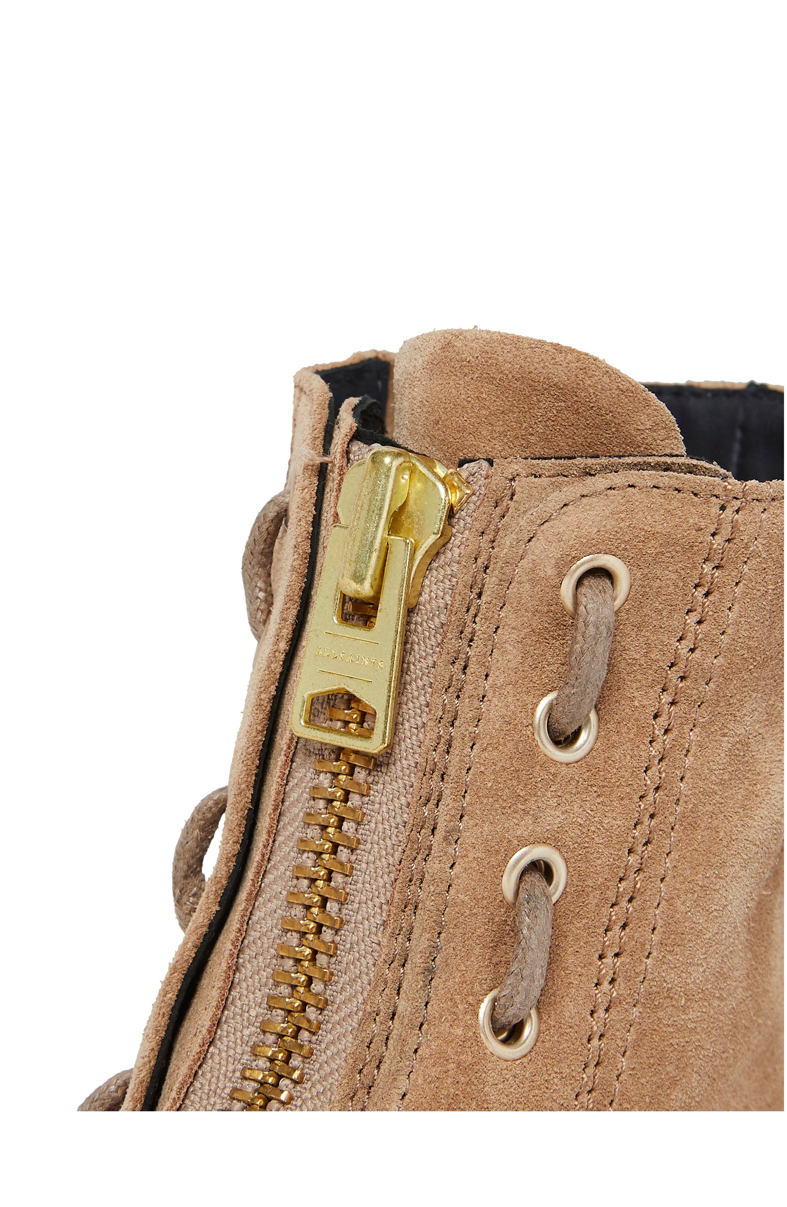 Ariel Top Zip Boot, Alternate, color, COGNAC SAND SUEDE