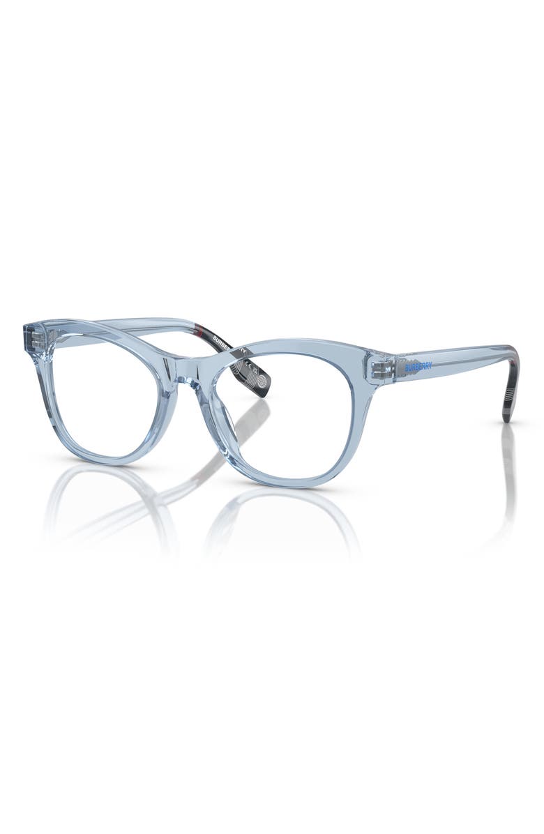 Burberry 44mm Small Cat Eye Optical Glasses, Alternate, color, Blue / Demo Lens