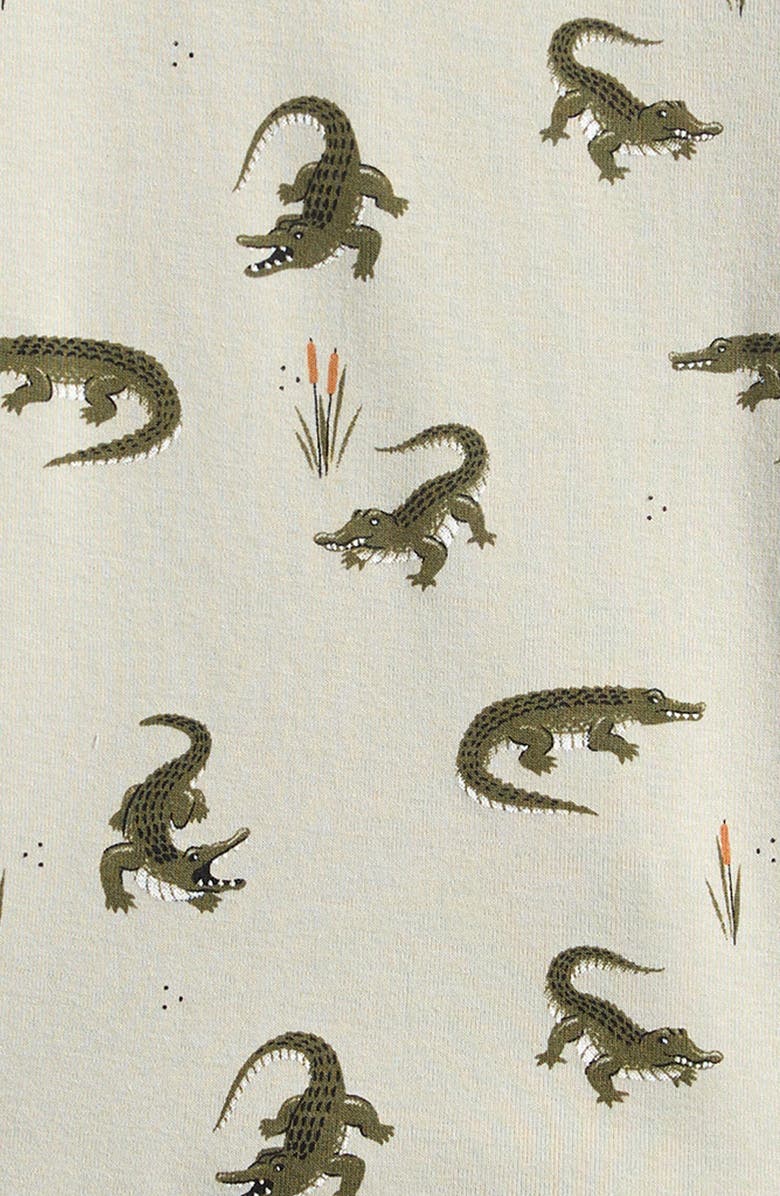 Petit Lem Kids' Print Fitted Organic Cotton Two-Piece Short Pajamas, Alternate, color, Green