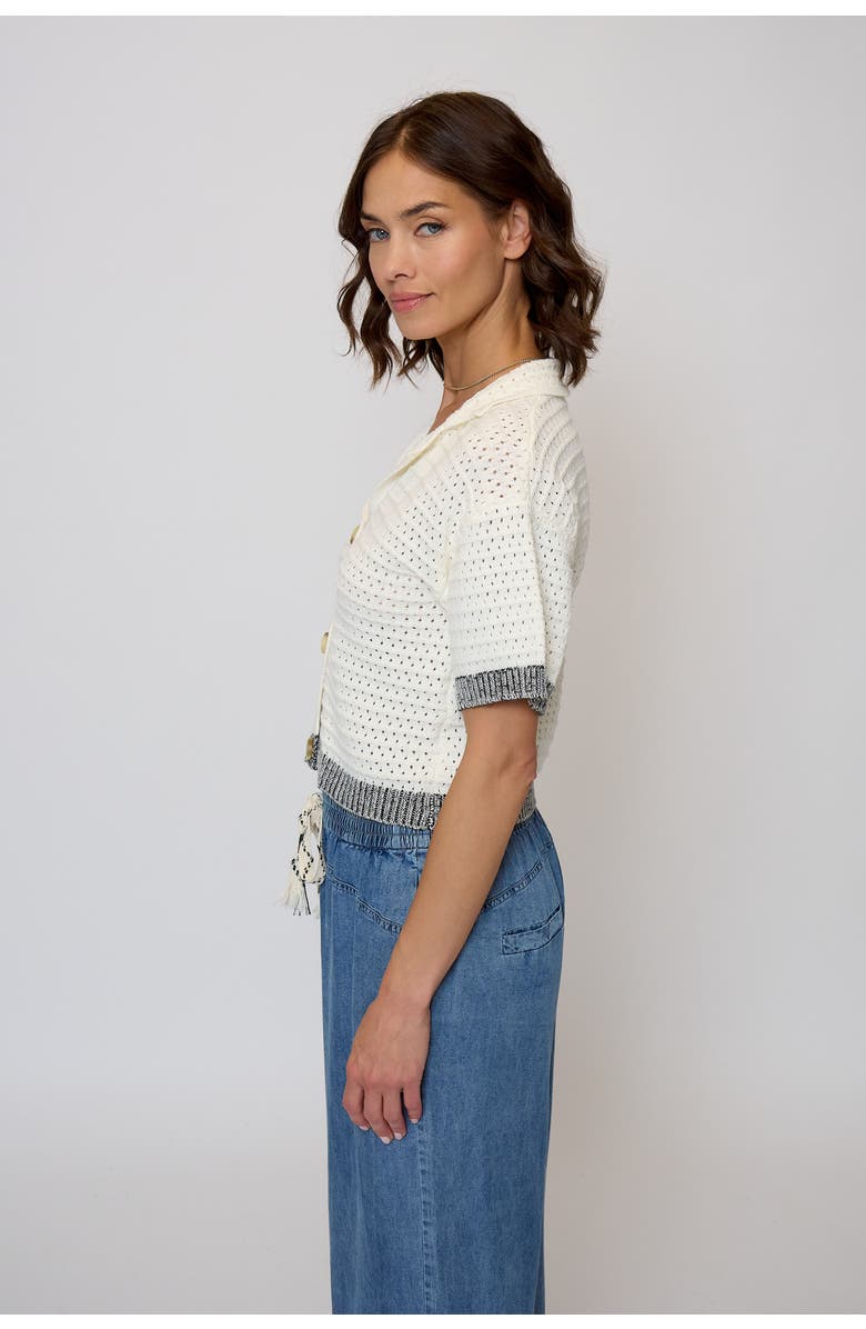 Central Park West Junie Openstitch Polo, Alternate, color, Solid White