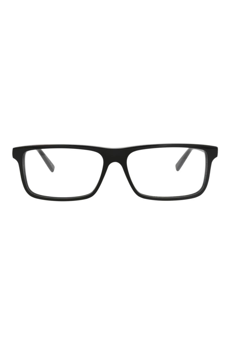 58mm Square Optical Glasses, Main, color, BLACK BLACK TRANSPARENT