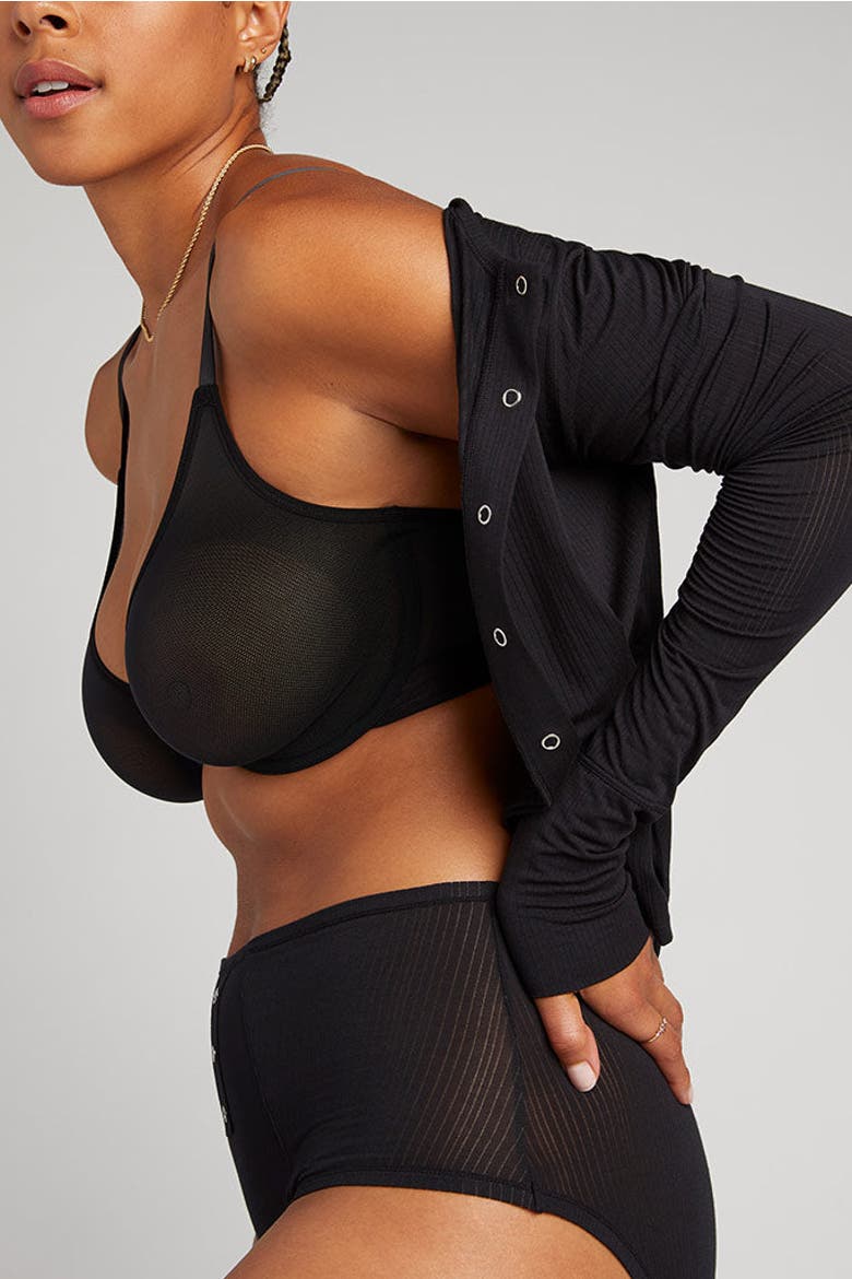 Sieve Demi Bra, Alternate, color, Black