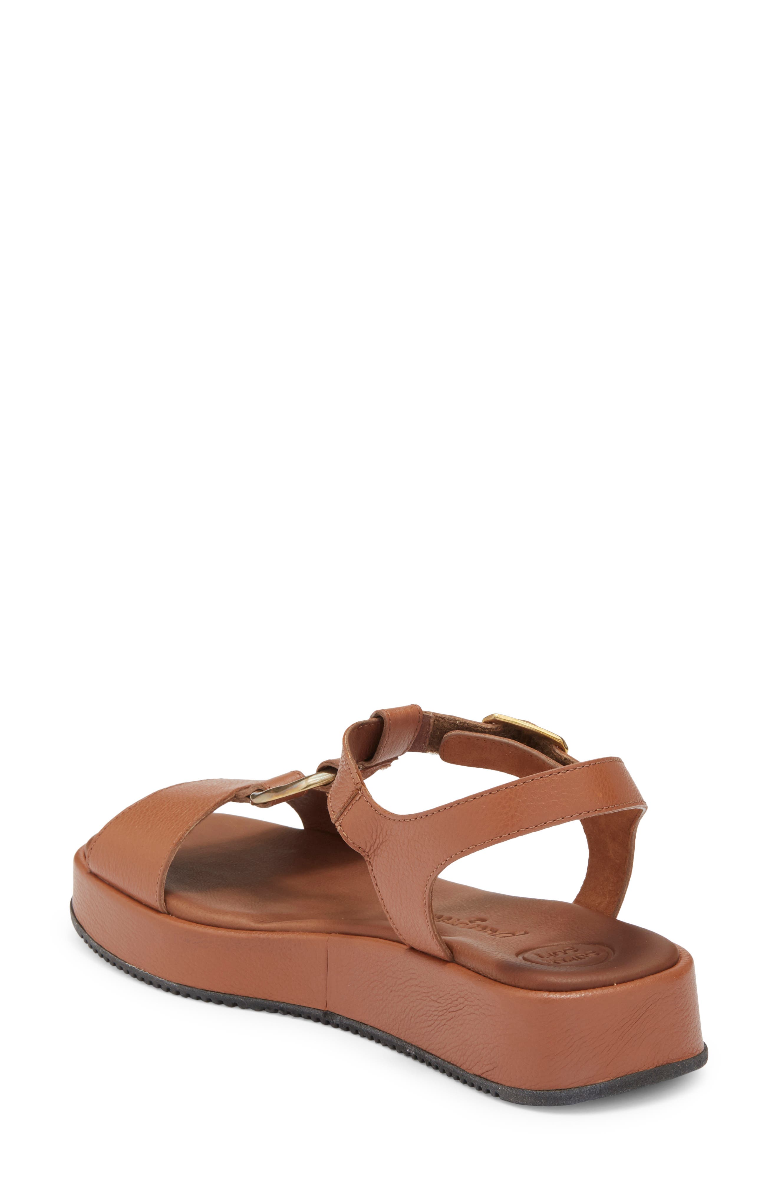 Paul Green Super Soft Platform Sandal, Alternate, color, Cognac Leather