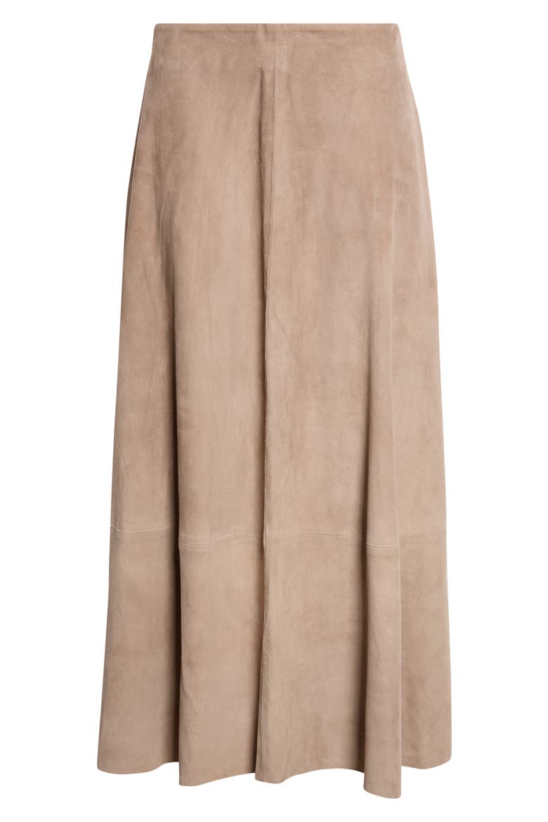 Suede Circle Midi Skirt, Alternate, color, EARTH