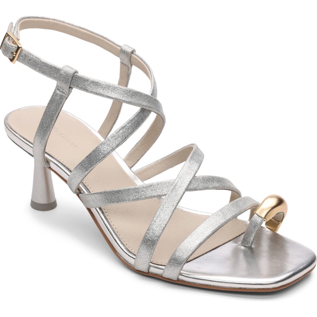 Sanctuary Beyond Strappy Sandal In White Gold/gold