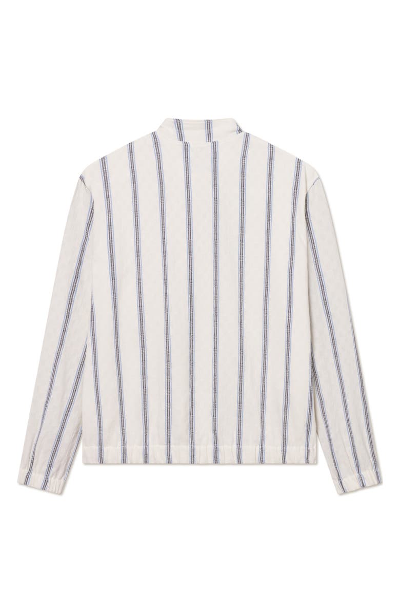 Les Deux Stanley Stripe Cotton Dobby Zip Jacket, Alternate, color, Light Ivory