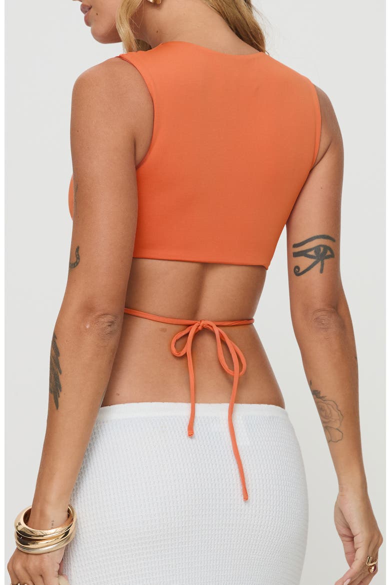 Uzo Metallic Open Back Top, Alternate, color, ORANGE