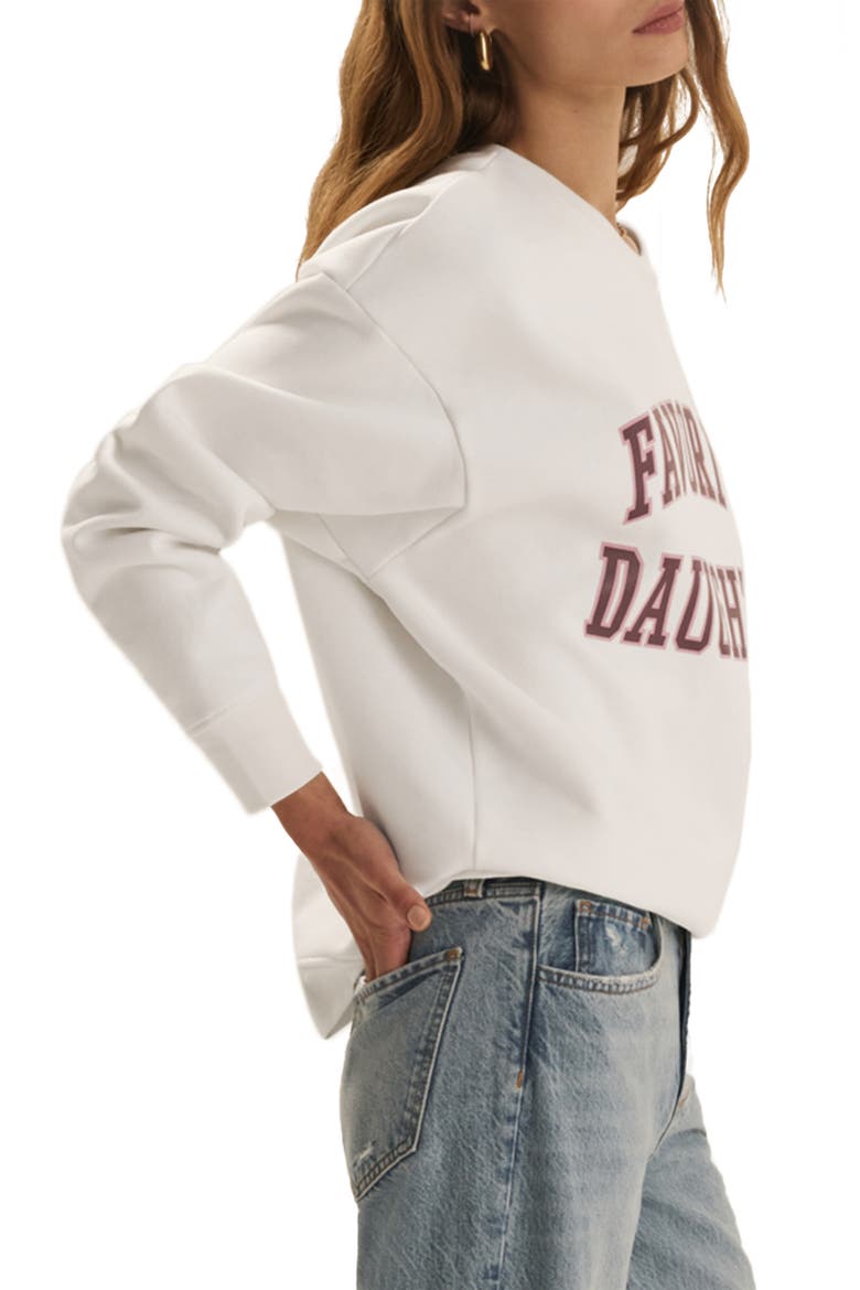 Collegiate Cotton Blend Sweatshirt, Alternate, color, SUGAR/ BURGUNDY
