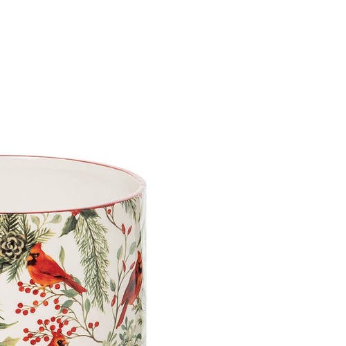 C & F Home C&f Home Christmas Red Cardinal & Greenery Dolomite Kitchen Utensil Crock Holder Caddy 7" In Multi