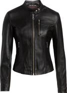 Schott NYC Lambskin Leather Moto Jacket
