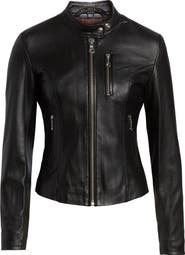 Schott NYC Lambskin Leather Moto Jacket