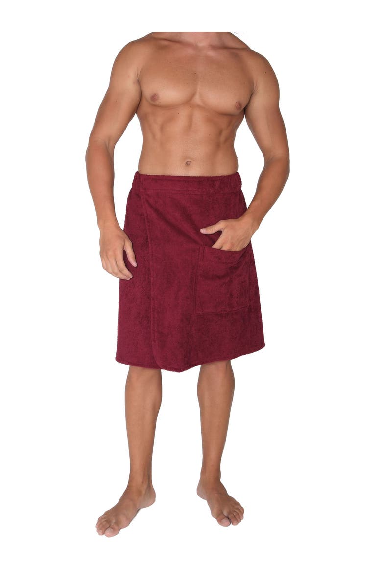 Men's GOTS Certified Organic Cotton Shower Wrap, Main, color, Wine