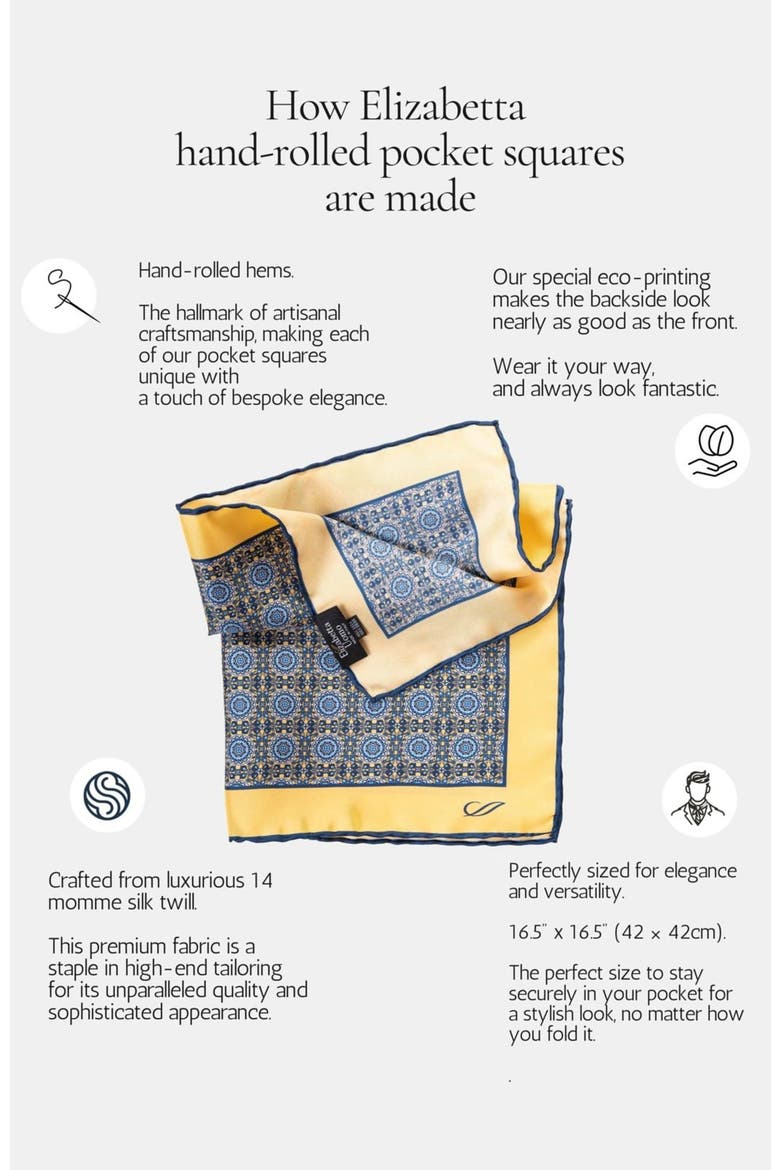 Gargano - Silk Pocket Square for Men, Alternate, color, Aqua