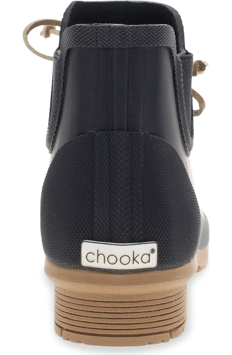 Chooka Downtown Tie Ankle Waterproof Rain Boot, Alternate, color, Black
