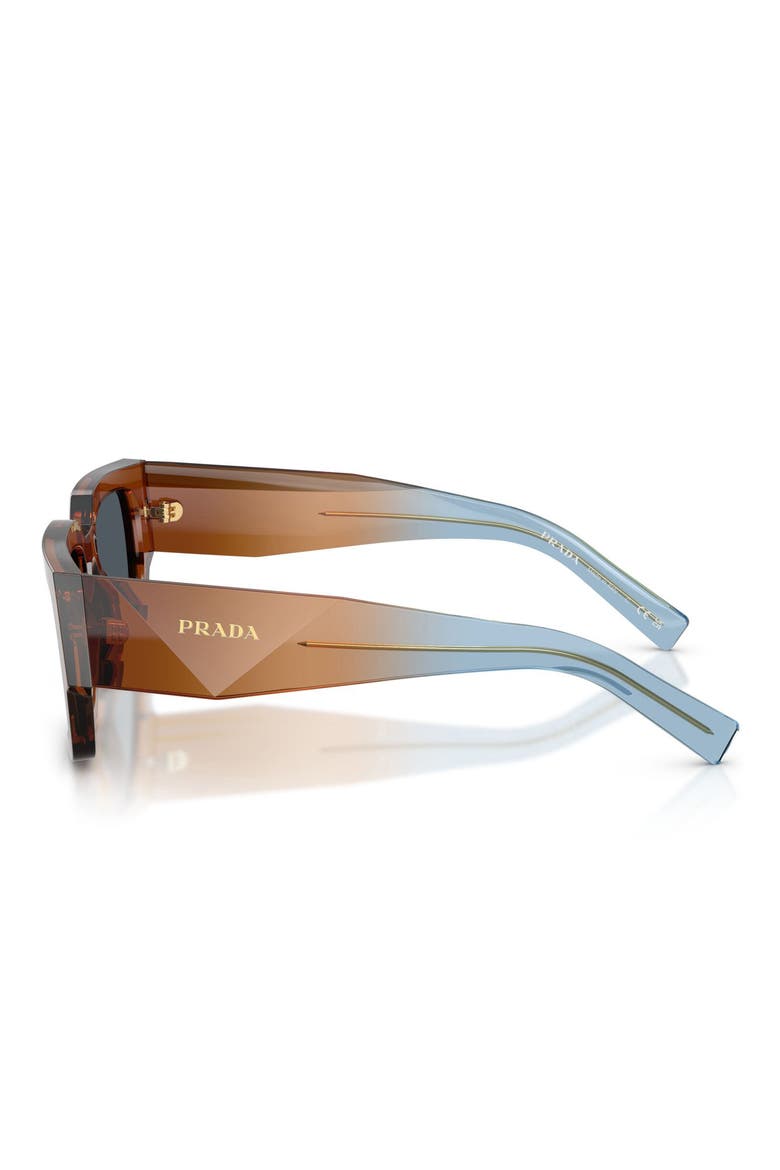 54mm Rectangular Sunglasses, Alternate, color, CHOCOLATE / DARK GREY