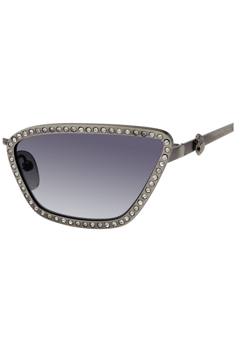 58mm Cat Eye Sunglasses, Alternate, color, SILVER/ SMOKE GRADIENT